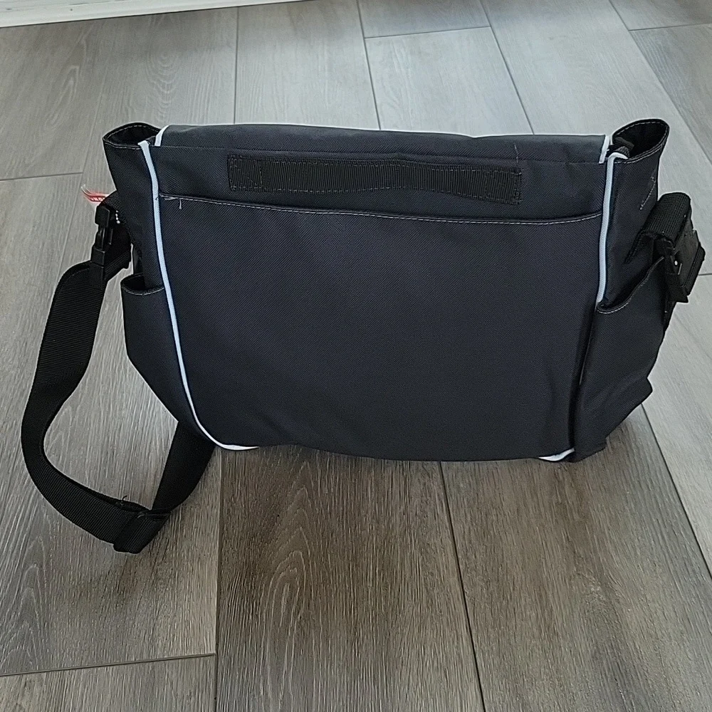Skip Hop black with light blue dash Diaper bag